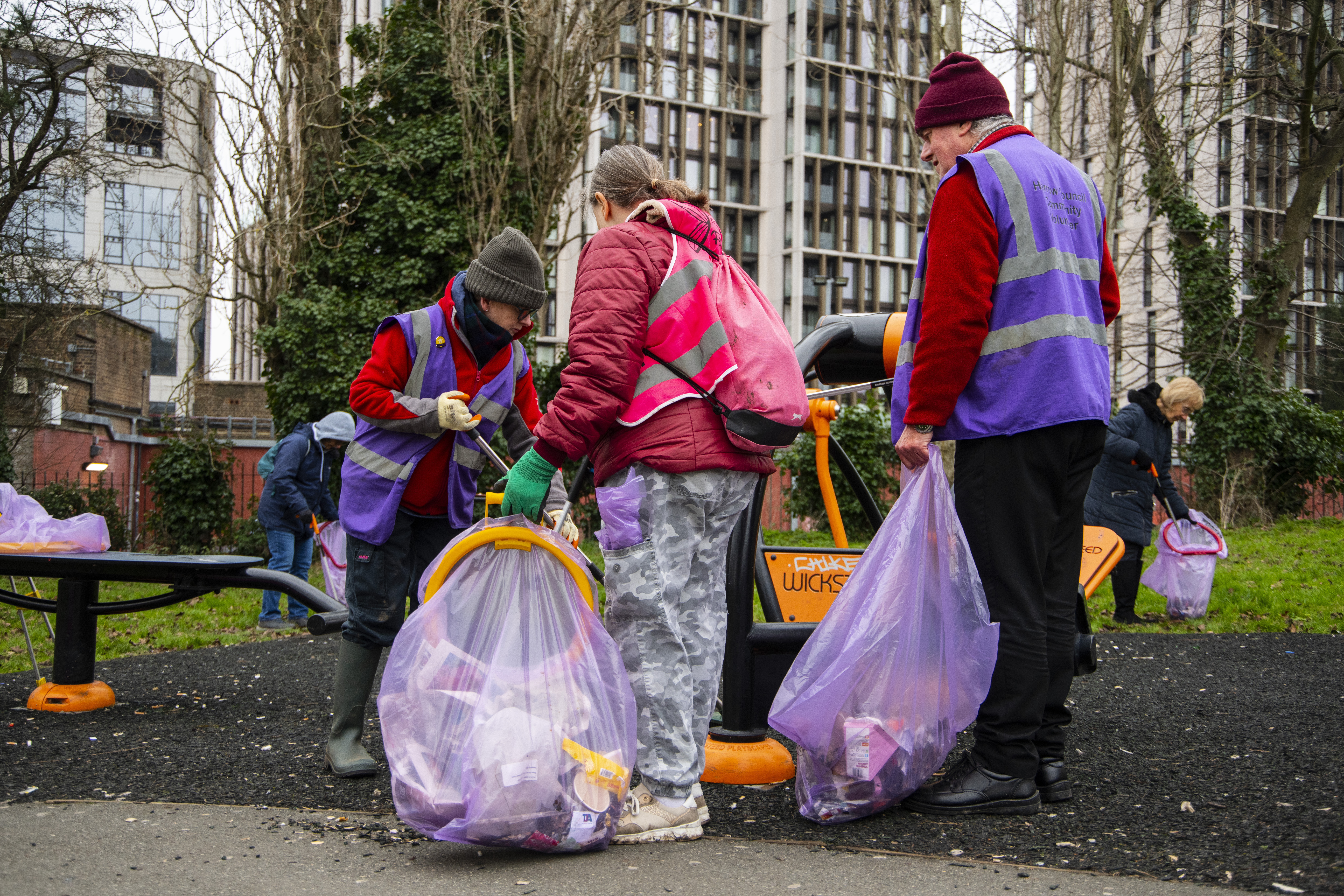 Harrow litter pickers