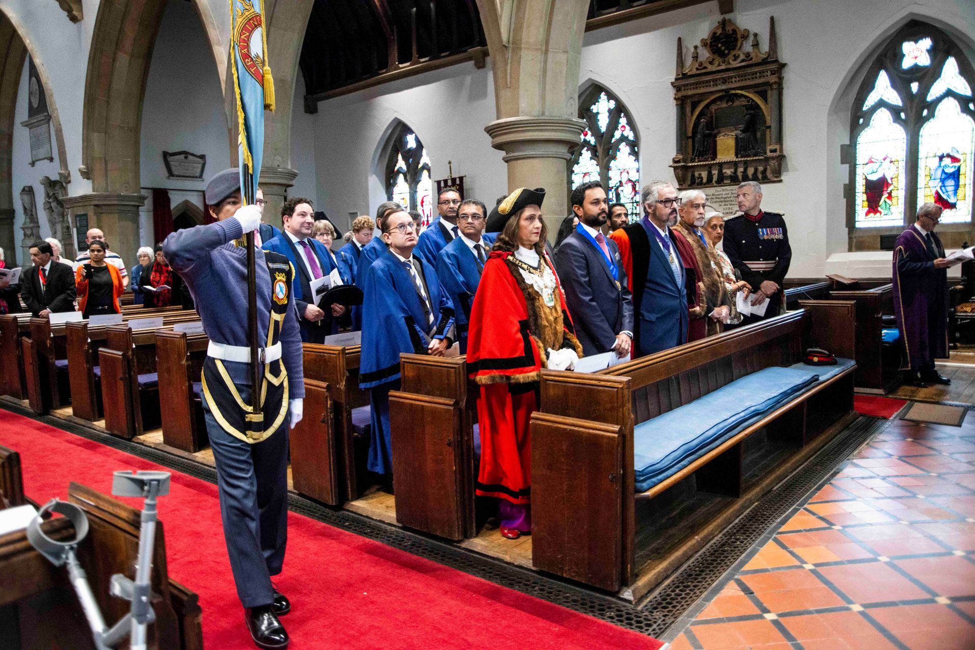 Councillors and the Mayor attending a church service
