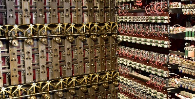 Image showing the inner workings of an old computer