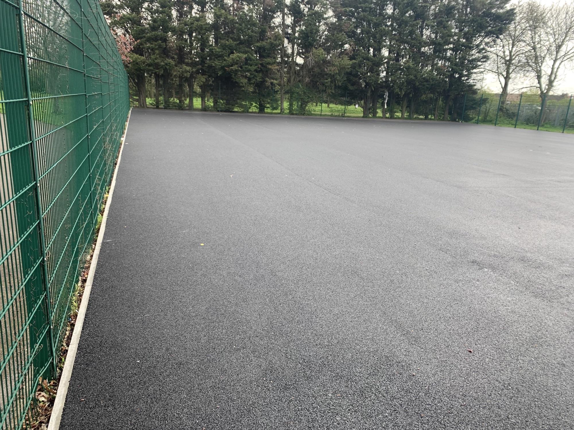 New tennis court surface at Byron Park