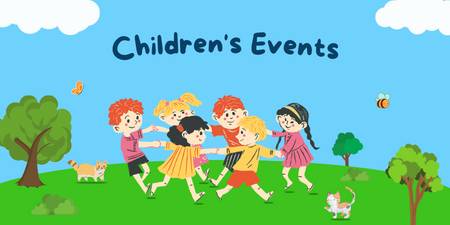 Decorative banner promoting children's events