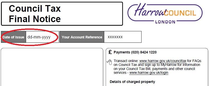 Council Tax Final Notice London Borough Of Harrow