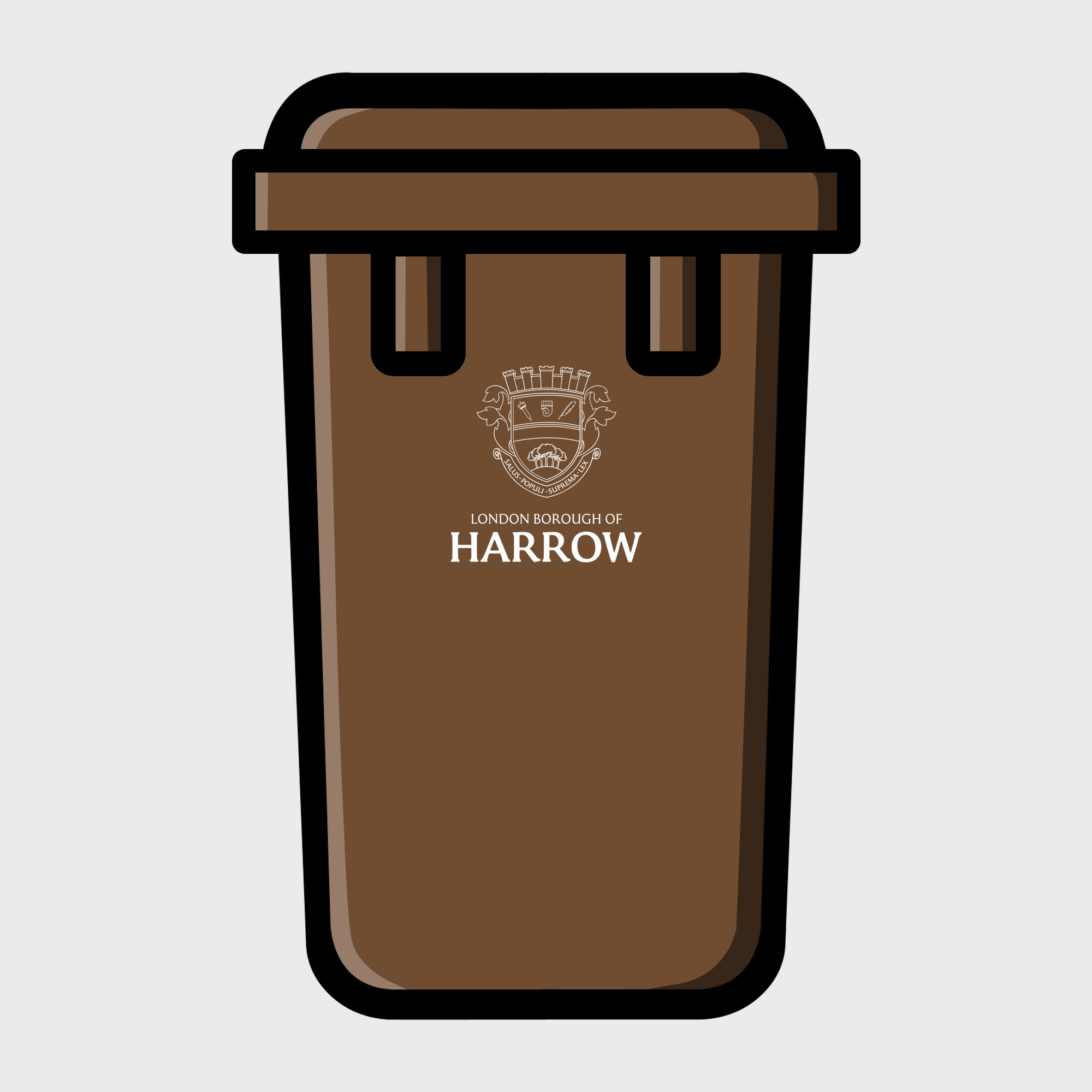 Garden waste bin branded grey