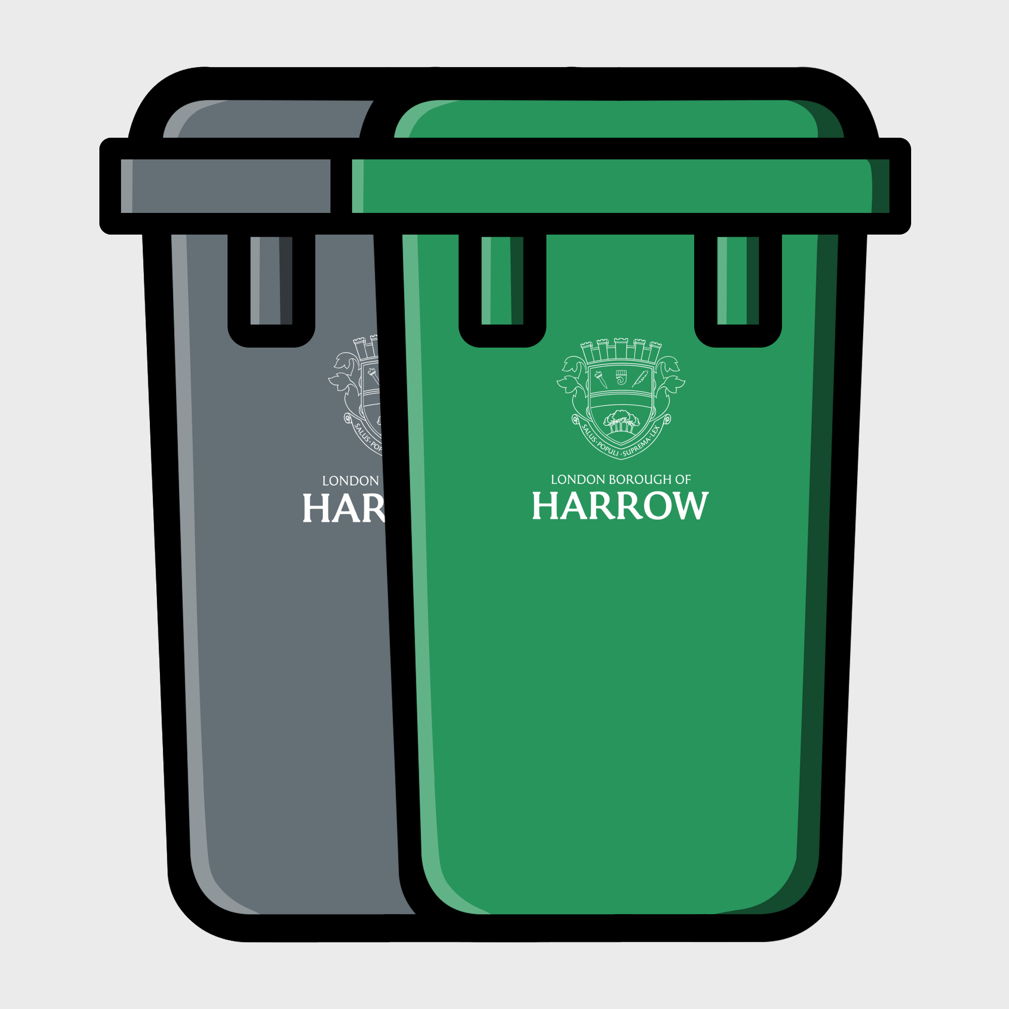 Large general waste bin icon