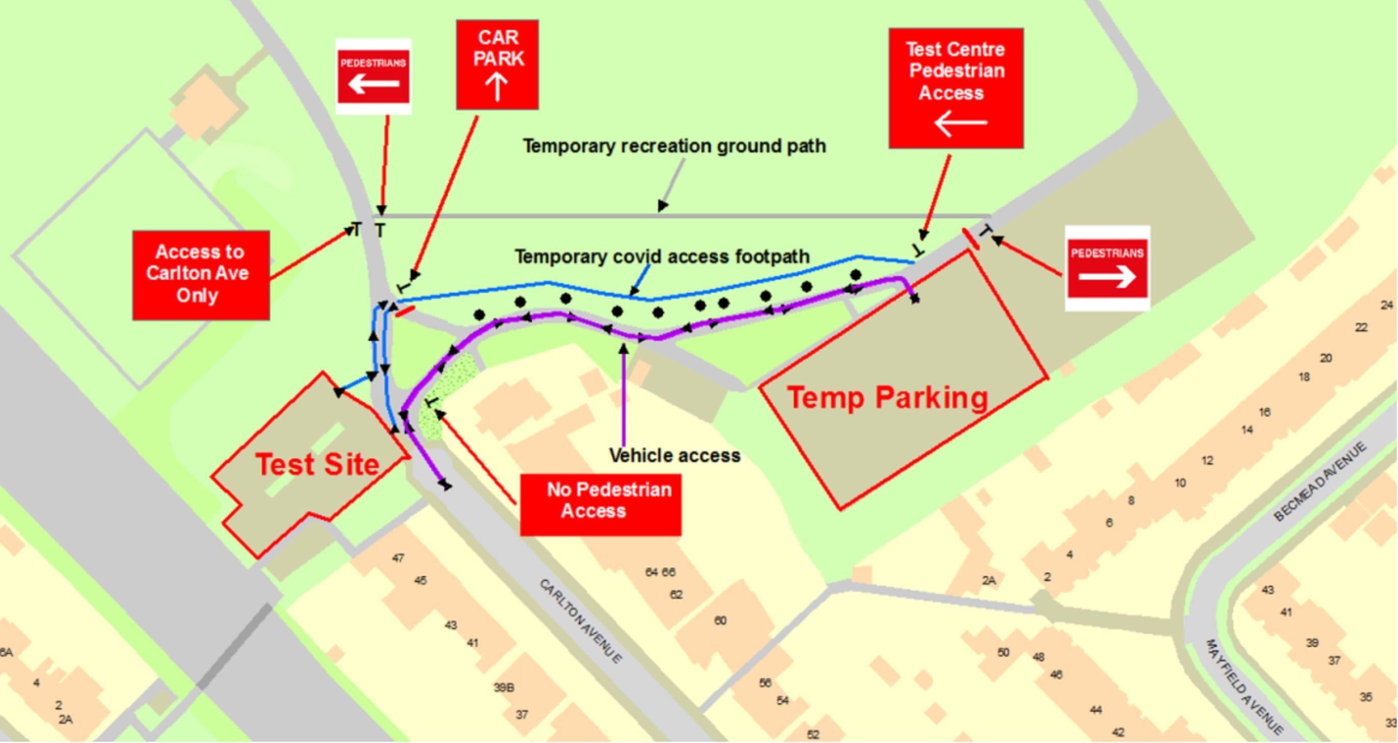 Kenton rec car park testing centre