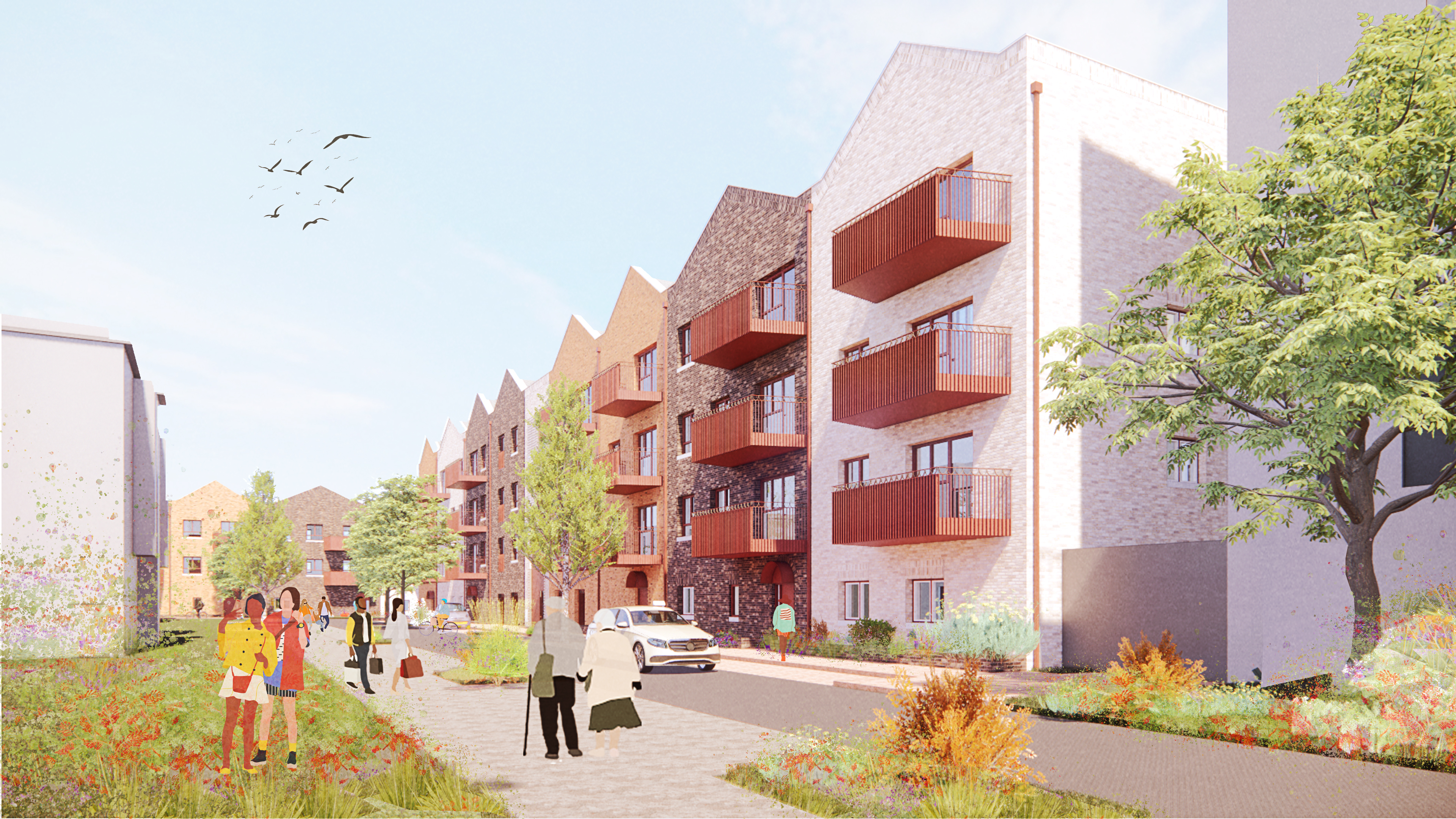 Grange farm artists impression of new homes