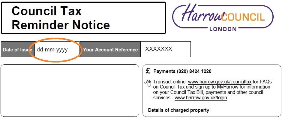 Council Tax Reminder Notice London Borough Of Harrow