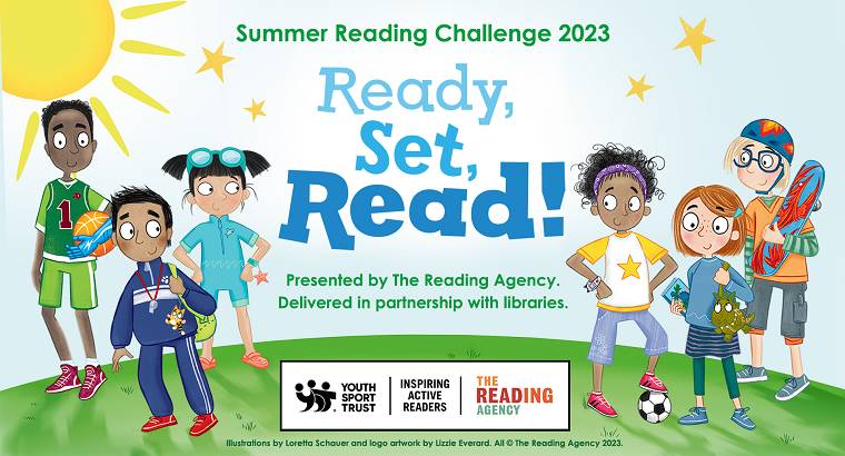 Image promoting the Summer Reading Challenge for 2023