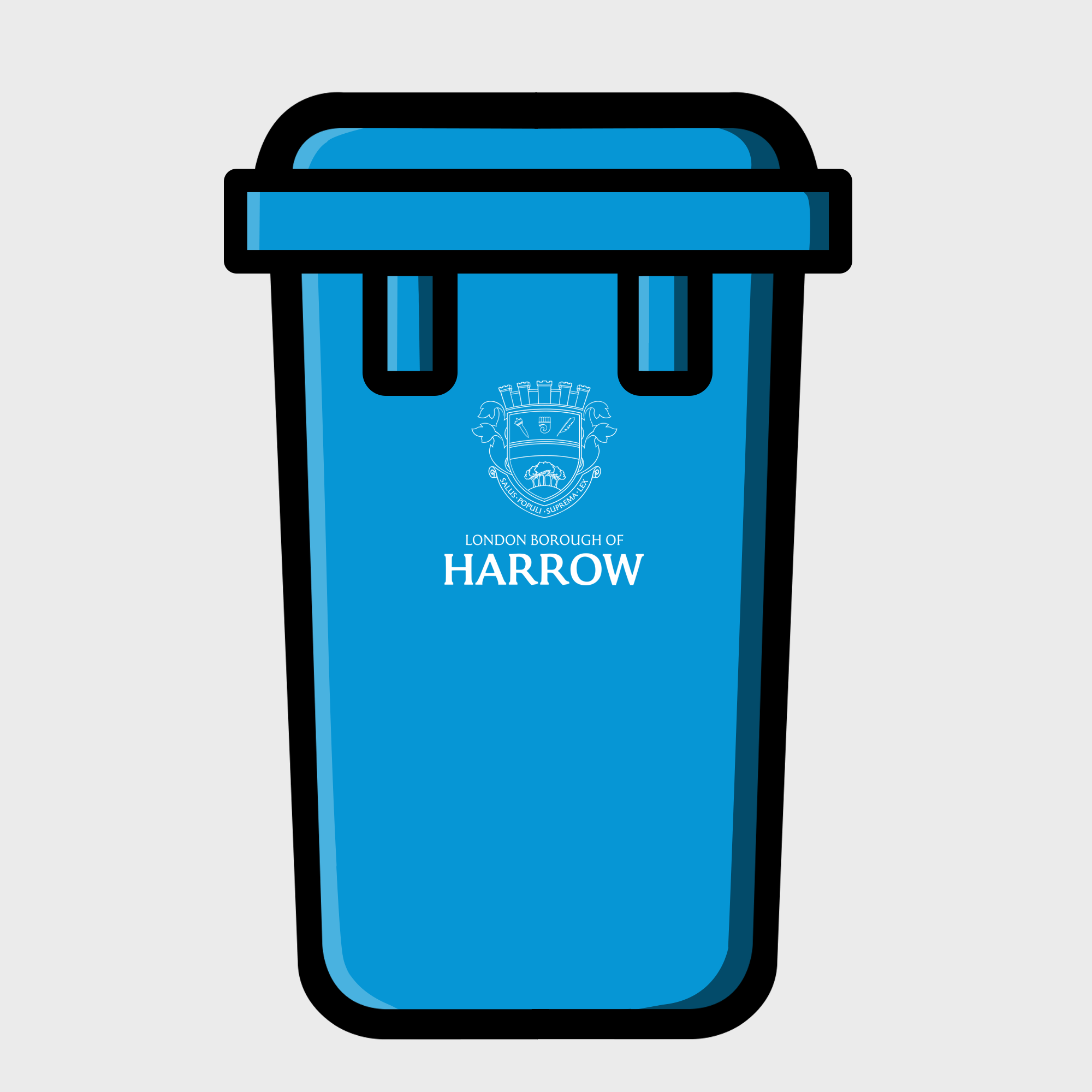 Large recycling waste bin icon