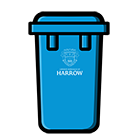 Trade waste blue bin clear small