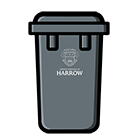 Trade waste grey bin clear small