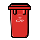 Trade waste red bin clear small 2