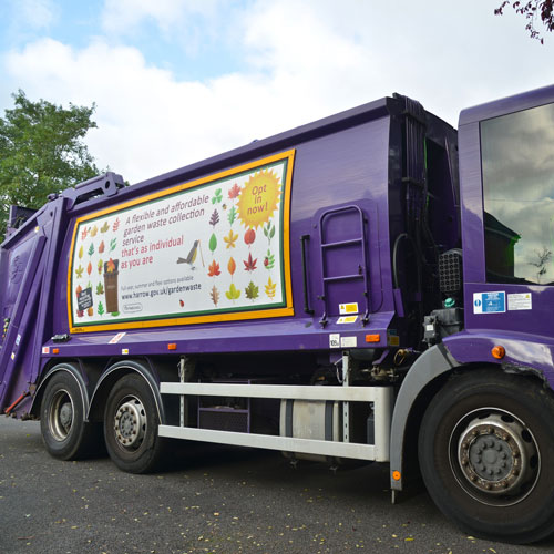 Advertising on a bin lorry