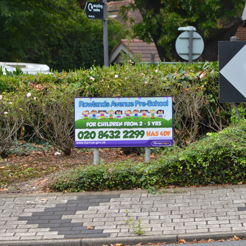 Advert on a roundabout