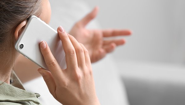 Someone talking on a phone
