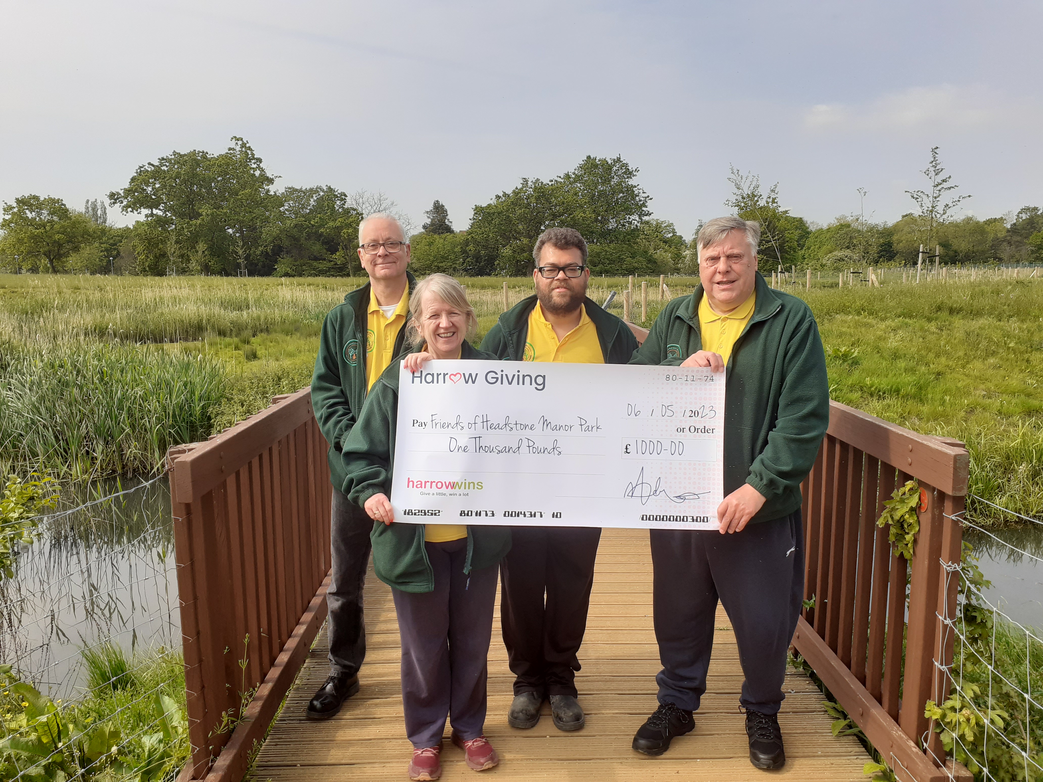 Friends of Headstone Manor presented with a cheque