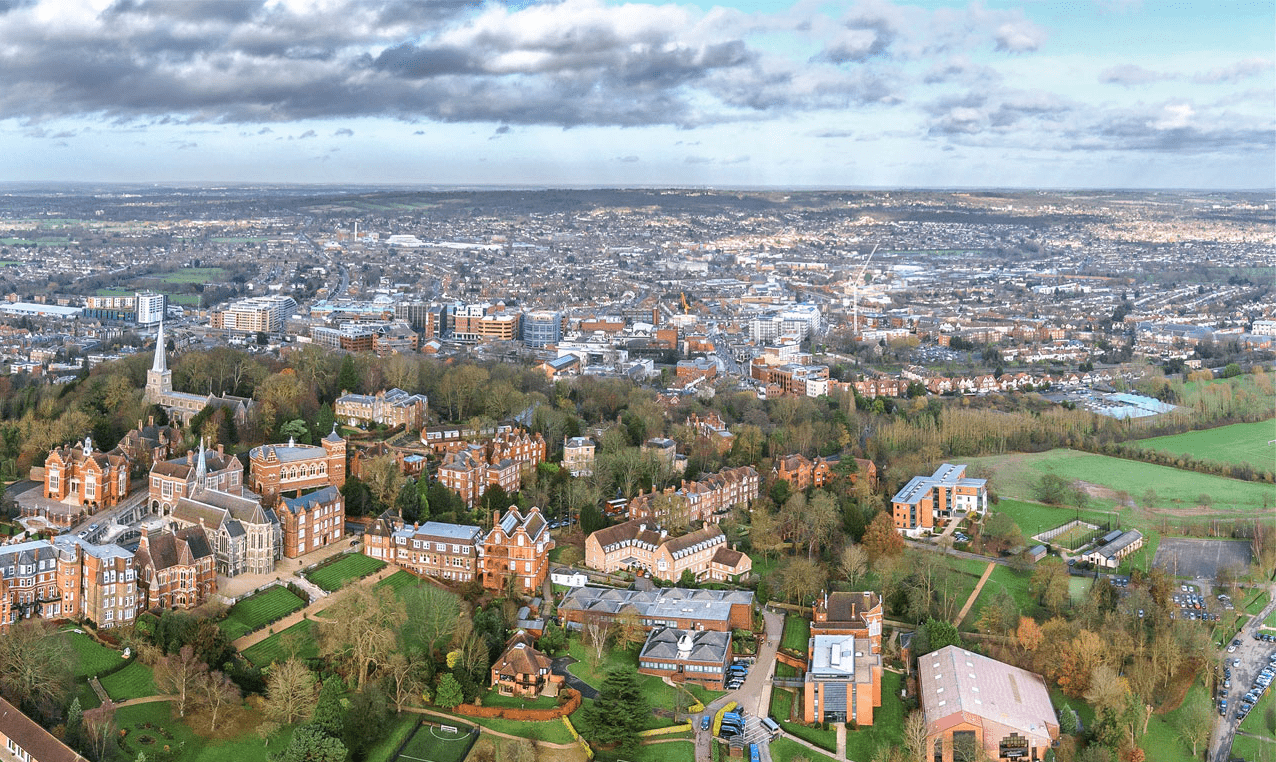 Aerial photo of Harrow School