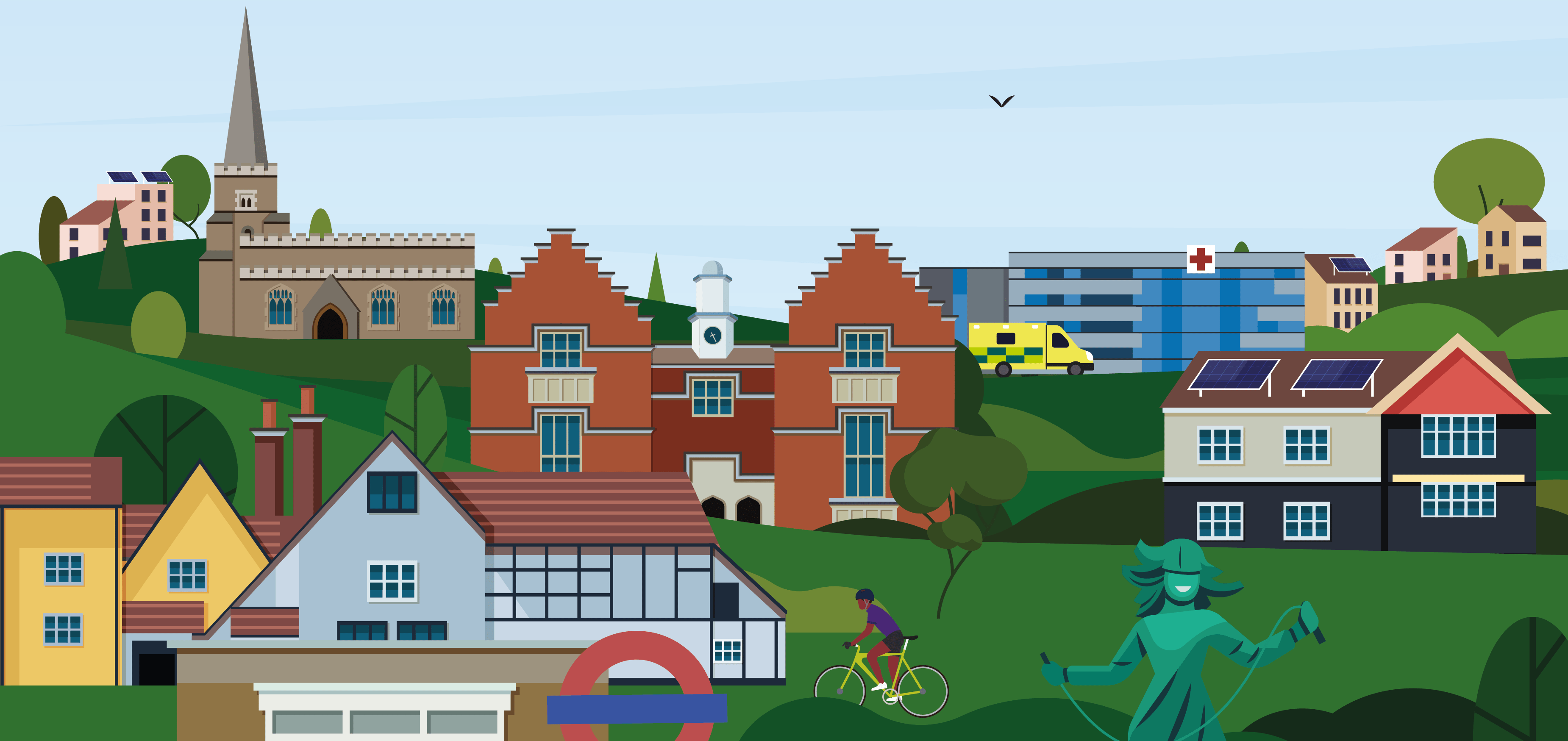 Drawing of Harrow Landmarks